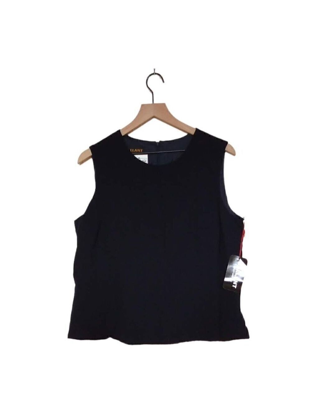 GALLANT New York Navy 100% Wool Lightweight Sleeveless Blouse NWT Sz 12